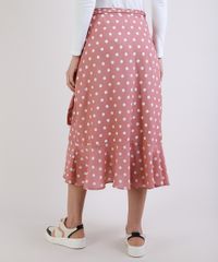 Saia-Feminina-Midi-Envelope-Estampada-de-Poa-com-Amarracao-e-Babados-Rose-9944292-Rose_2