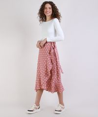 Saia-Feminina-Midi-Envelope-Estampada-de-Poa-com-Amarracao-e-Babados-Rose-9944292-Rose_3