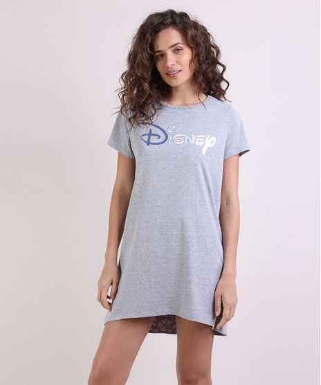 Camisola-Feminina-Disney-Manga-Curta-Cinza-Mescla-9947625-Cinza_Mescla_1