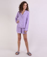 Short-de-Pijama-Estampado-de-Poa-com-Vivo-Contrastante-e-Amarracao-Lilas-9952282-Lilas_3