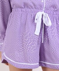 Short-de-Pijama-Estampado-de-Poa-com-Vivo-Contrastante-e-Amarracao-Lilas-9952282-Lilas_4