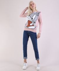 Blusao-de-Moletom-Feminino-Pernalonga-Decote-Redondo-Rosa-Claro-9952297-Rosa_Claro_3
