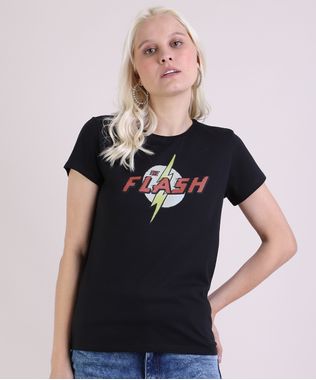 Blusa-Feminina-The-Flash-Manga-Curta-Decote-Redondo-Preta-9953758-Preto_1