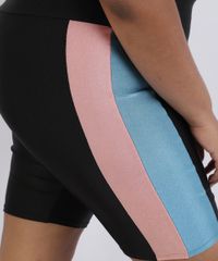 Bermuda-Feminina-Plus-Size-Ciclista-com-Recortes-Cintura-Alta--Preta-9956122-Preto_4