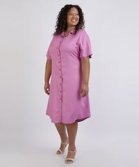 Vestido-Chemise-Plus-Size-Midi-Manga-Curta-com-Botoes-Rosa-9957741-Rosa_1