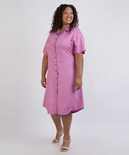 Vestido-Chemise-Plus-Size-Midi-Manga-Curta-com-Botoes-Rosa-9957741-Rosa_1 Vestido-Chemise-Plus-Size-Midi-Manga-Curta-com-Botoes-Rosa-9957741-Rosa_1
