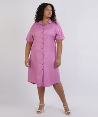 Vestido-Chemise-Plus-Size-Midi-Manga-Curta-com-Botoes-Rosa-9957741-Rosa_3