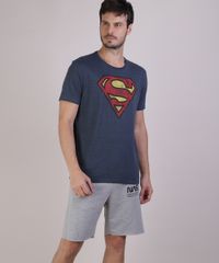 Camiseta-Masculina-Super-Homem-Manga-Curta-Gola-Careca-Cinza-Mescla-Escuro-9719810-Cinza_Mescla_Escuro_1