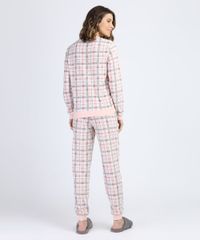 Pijama-de-Fleece-Feminino-Estampado-Xadrez-Manga-Longa-Rosa-9836383-Rosa_2