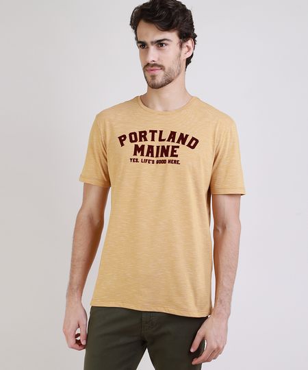 Camiseta-Masculina--Portland--Manga-Curta-Gola-Careca-Mostarda-9942920-Mostarda_1