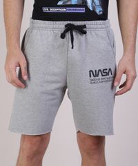 Bermuda-Masculina-em-Moletom-Estampada--NASA--Cinza-Mescla-9945961-Cinza_Mescla_1
