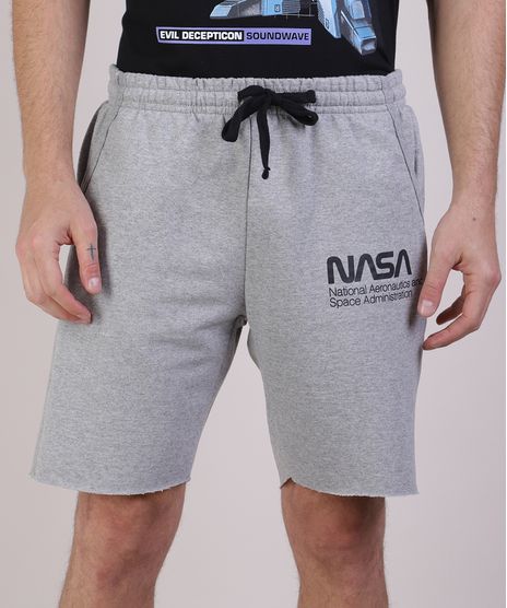 Bermuda-Masculina-em-Moletom-Estampada--NASA--Cinza-Mescla-9945961-Cinza_Mescla_1