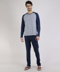 Pijama-Masculino-Raglan-com-Listras-Manga-Longa-Cinza-Mescla-9946153-Cinza_Mescla_1