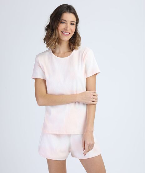 Pijama-Feminino-em-Moletom-Canelado-Estampado-Tie-Dye-Manga-Curta-Rosa-9952348-Rosa_1