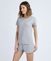 Pijama-Feminino-em-Moletom-Manga-Curta-Cinza-Mescla-9952350-Cinza_Mescla_1
