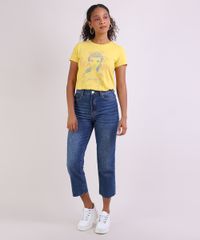 Blusa-Feminina-Bela-Manga-Curta-Decote-Redondo-Amarela-9953756-Amarelo_3