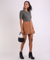 Saia-em-Suede-Feminina-Curta-com-Ziper-Marrom-Claro-9820779-Marrom_Claro_3