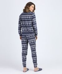 Pijama-de-Fleece-Feminino-Estampado-Etnico-Manga-Longa-Azul-Marinho-9900202-Azul_Marinho_2