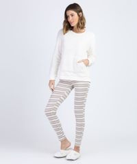 Pijama-de-Plush-Feminino-com-Bolso-e-Listras-Manga-Longa-Off-White-9900204-Off_White_1