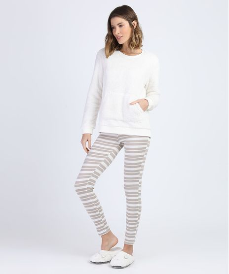 Pijama-de-Plush-Feminino-com-Bolso-e-Listras-Manga-Longa-Off-White-9900204-Off_White_1