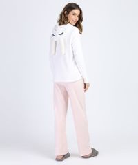 Pijama-de-Plush-e-Fleece-Feminino-Bichinho-com-Capuz-e-Pompom-Manga-Longa-Off-White-9900208-Off_White_2