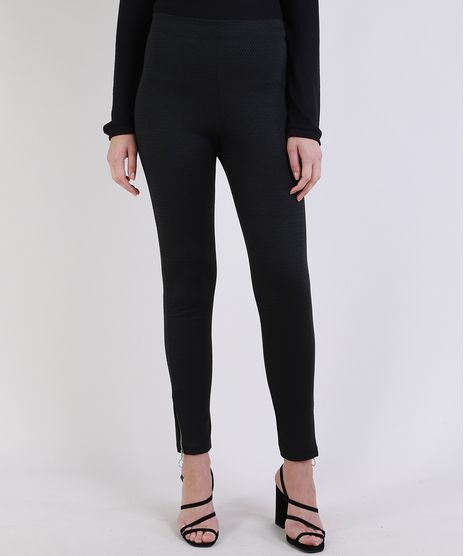 Calca-Legging-Feminina-Cintua-Alta-Estampada-Escama-de-Peixe-com-Ziper--Preta-9920847-Preto_1