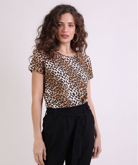 Blusa-Feminina-Estampada-Animal-Print-Onca-Manga-Curta-Bege-9942533-Bege_1