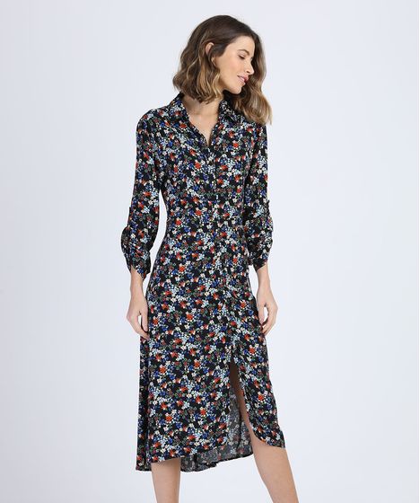 chemise preta longa