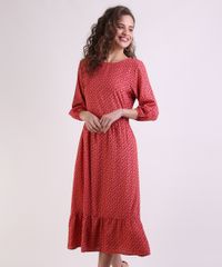 Vestido-Feminino-Midi-Estampado-de-Poa-Manga-Bufante-Vermelho-9943244-Vermelho_3