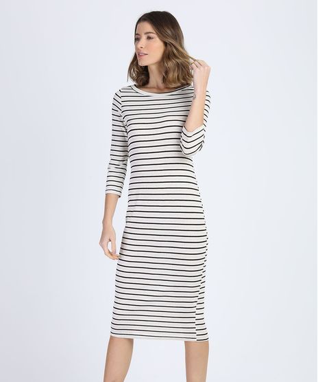 Vestido-Feminino-Midi-Listrado-Manga-3-4-Off-White-9944200-Off_White_1