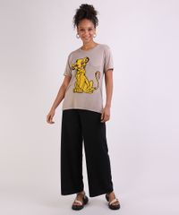 Blusa-Feminina-Simba-O-Rei-Leao-Manga-Curta-Decote-Redondo-Kaki-9945804-Kaki_3