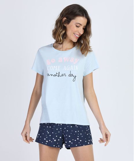 Pijama-Feminino--Go-away-come-again-another-day--Manga-Curta-Azul-Claro-9946682-Azul_Claro_1