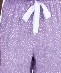 Calca-de-Pijama-Feminina-Reta-Estampada-de-Poa-com-Cordao-Lilas-9952283-Lilas_4