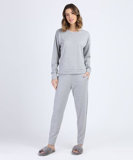 Pijama-de-Moletom-Feminino-Manga-Longa-Cinza-Mescla-9952346-Cinza_Mescla_1