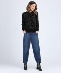 Sueter-de-Trico-Feminino-Felpudo-Estampado-Animal-Print-Onca-Decote-Redondo-Cinza-Mescla-Escuro-9793298-Cinza_Mescla_Escuro_3