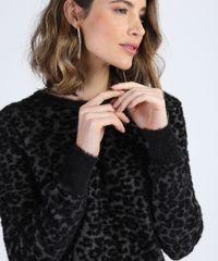 Sueter-de-Trico-Feminino-Felpudo-Estampado-Animal-Print-Onca-Decote-Redondo-Cinza-Mescla-Escuro-9793298-Cinza_Mescla_Escuro_4