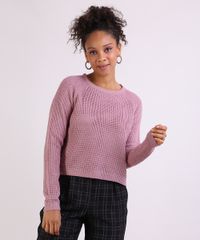 Sueter-Feminino-em-Trico-Decote-Redondo-Rosa-Escuro-9798092-Rosa_Escuro_1