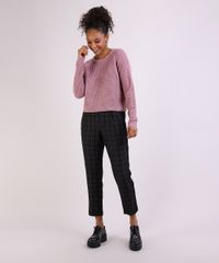 Sueter-Feminino-em-Trico-Decote-Redondo-Rosa-Escuro-9798092-Rosa_Escuro_3