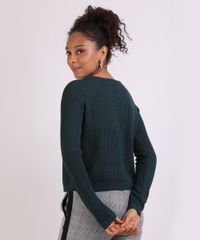Sueter-Feminino-em-Trico-Decote-Redondo-Verde-Escuro-9798092-Verde_Escuro_2