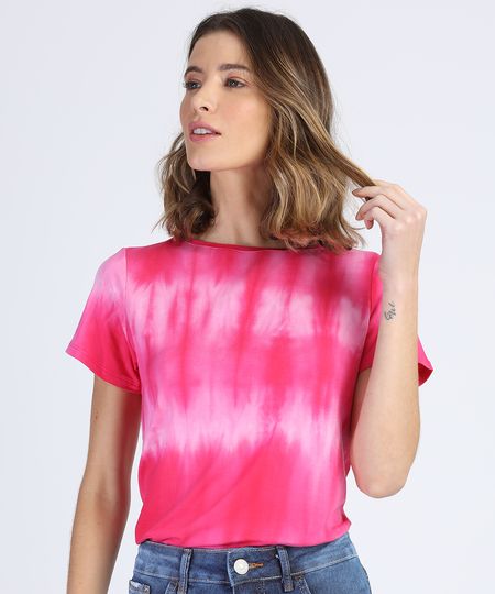 Blusa-Feminina-Estampada-Tie-Dye-Manga-Curta-Decote-Redondo-Pink-9949392-Pink_1