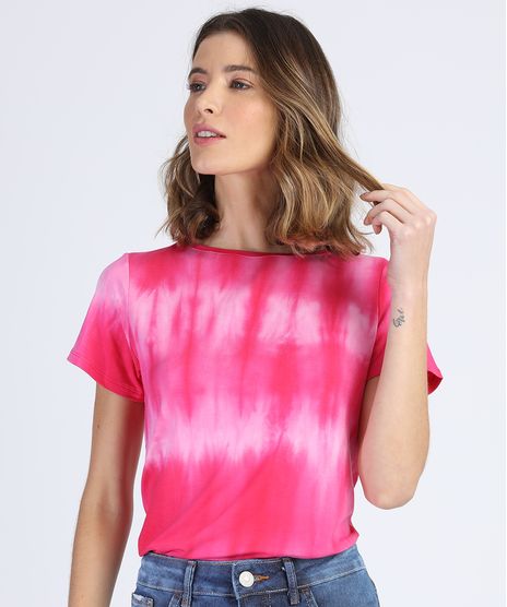 Blusa-Feminina-Estampada-Tie-Dye-Manga-Curta-Decote-Redondo-Pink-9949392-Pink_1