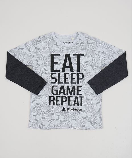 Camiseta-Infantil--Playstation--Manga-Longa-Cinza-Mescla-Claro-9942953-Cinza_Mescla_Claro_1