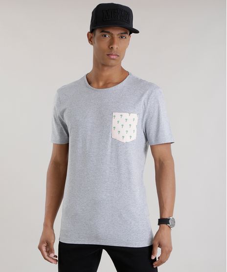 Camiseta-com-Bolso-Estampada-de-Coqueiros-Cinza-Mescla-8701897-Cinza_Mescla_1
