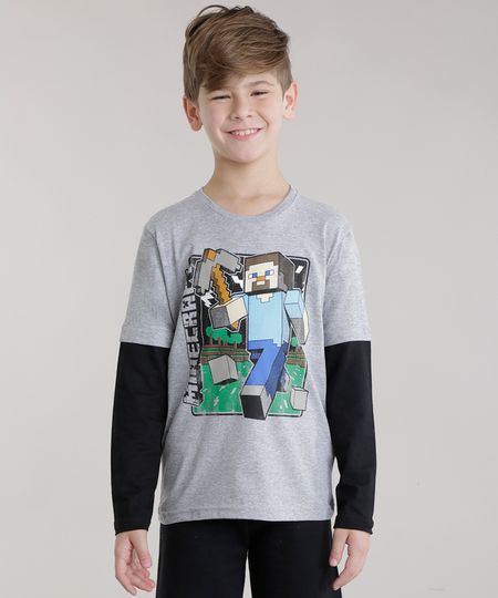 Camiseta-Minecraft-Cinza-Mescla-8662362-Cinza_Mescla_1 Camiseta-Minecraft-Cinza-Mescla-8662362-Cinza_Mescla_1
