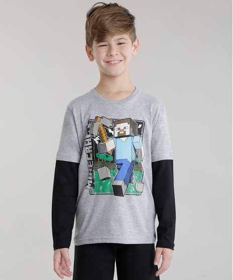 Camiseta-Minecraft-Cinza-Mescla-8662362-Cinza_Mescla_1