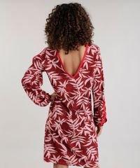 Vestido-Estampado-de-Folhagem-com-Recortes-Vermelho-8715812-Vermelho_2