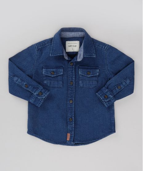 Camisa-Jeans-em-Algodao---Sustentavel-Azul-Escuro-8584208-Azul_Escuro_1