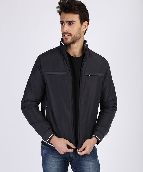 casaco de nylon acolchoado masculino