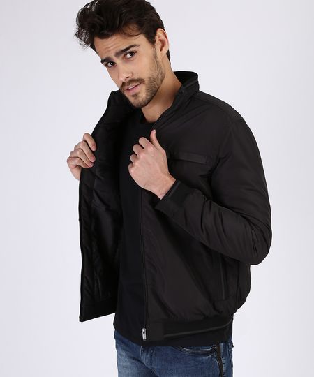 Jaqueta-Masculina-Acolchoada-em-Nylon-com-Bolsos-Gola-Alta-Preta-9812441-Preto_1 Jaqueta-Masculina-Acolchoada-em-Nylon-com-Bolsos-Gola-Alta-Preta-9812441-Preto_1
