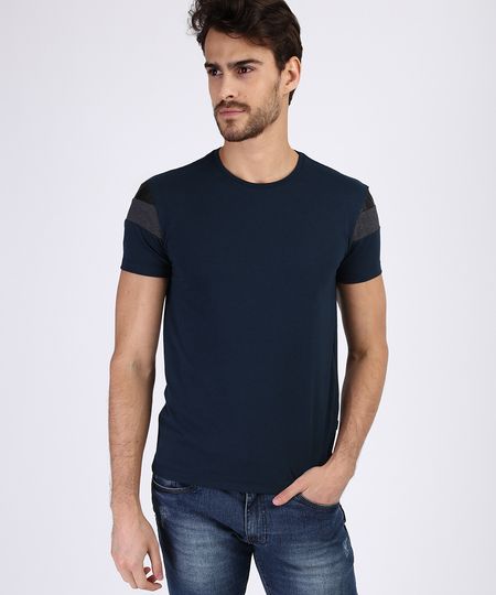 Camiseta-Masculina-Slim-Manga-Curta-com-Recortes-Gola-Careca-Azul-Escuro-9953185-Azul_Escuro_1 Camiseta-Masculina-Slim-Manga-Curta-com-Recortes-Gola-Careca-Azul-Escuro-9953185-Azul_Escuro_1